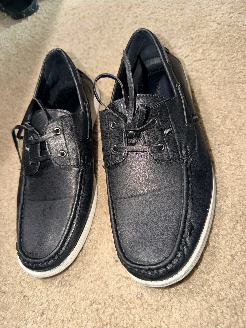 Tahari Men’s Black Boat Shoes Lace Up Casual Comfort Loafers Size 11